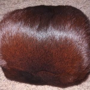 Vintage Mink hand muff, hand warmer, real fur